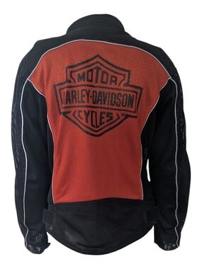 Harley-Davidson Black and orange Mesh Motorcycle Jacket